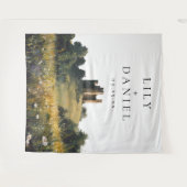 Tenture Castle Wildflowers Wedding Photo Backdrop (Devant (Horizontal))