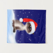 Tenture Cat à Santa Hat (Devant (Horizontal))