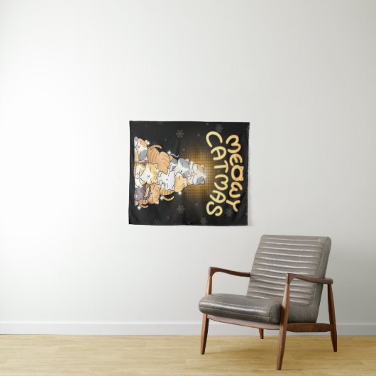 Tenture Cat de Noël (En situation (horizontale))