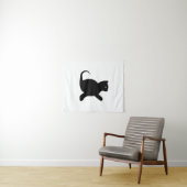 Tenture Cat dit bonjour (En situation (horizontale))