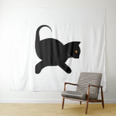 Tenture Cat dit bonjour (En situation (horizontale))