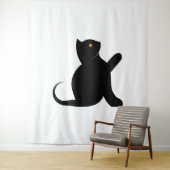 Tenture Cat dit bonjour (En situation)