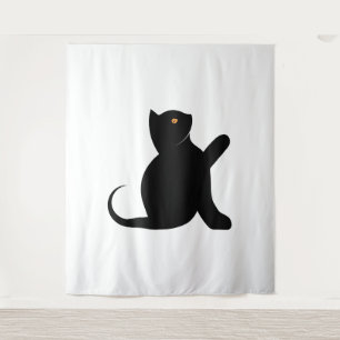 Tenture Cat dit bonjour