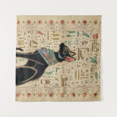 Tenture Cat égyptien - Bastet sur le papyrus (Devant (Horizontal))