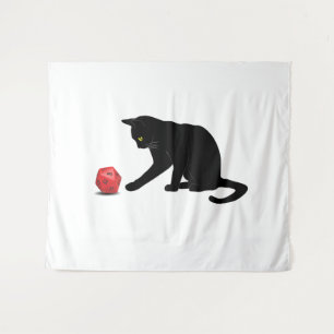 Tenture Cat Rolling Dice RPG Rôle Jeu Jeux Jeu Jeu Lov