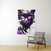 Tenture Cat Wild Nature Esprit libre Art Peinture de pince (En situation)