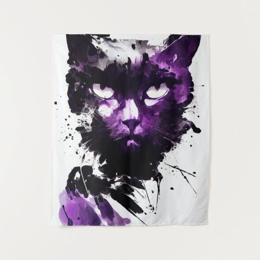 Tenture Cat Wild Nature Esprit libre Art Peinture de pince (Devant)