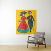 Tenture Catrina Couple Mexicaine Journée Des Morts (En situation)