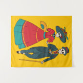 Tenture Catrina Couple Mexicaine Journée Des Morts (Devant (Horizontal))