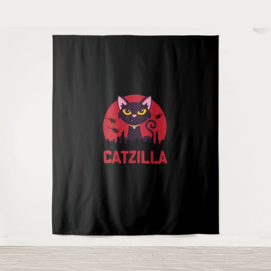 Tenture Catzilla Funny Chat Monster (Devant)