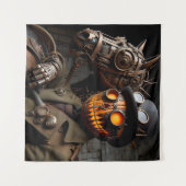 Tenture Cavalier de la citrouille Steampunk Halloween (Devant (Horizontal))