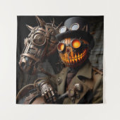 Tenture Cavalier de la citrouille Steampunk Halloween (Devant)
