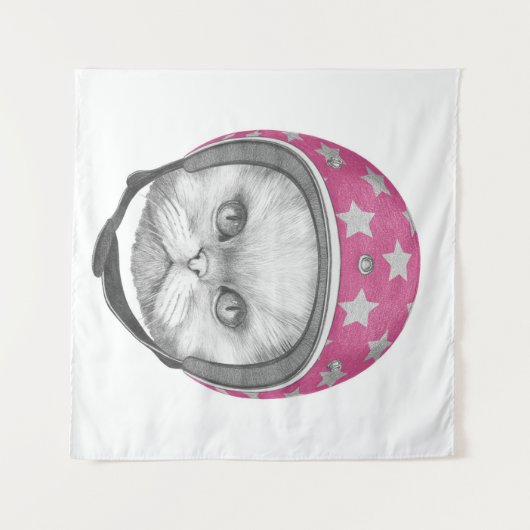 Tenture Cavalier de moto de chat persan (Devant (Horizontal))