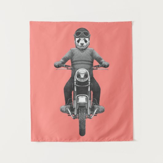 Tenture Cavalier de Motorcyle de panda (Devant)