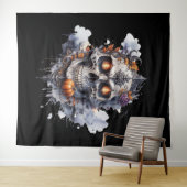 Tenture Caveira Flamejante (En situation (horizontale))