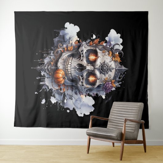 Tenture Caveira Flamejante (En situation (horizontale))