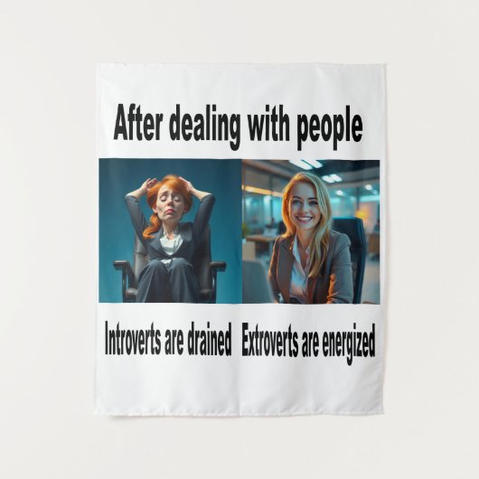 Tenture Ce mur d'art pour les introvertis et les Extrovert (Devant)