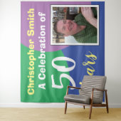 Tenture Céléation du 50e anniversaire avec photo (En situation)