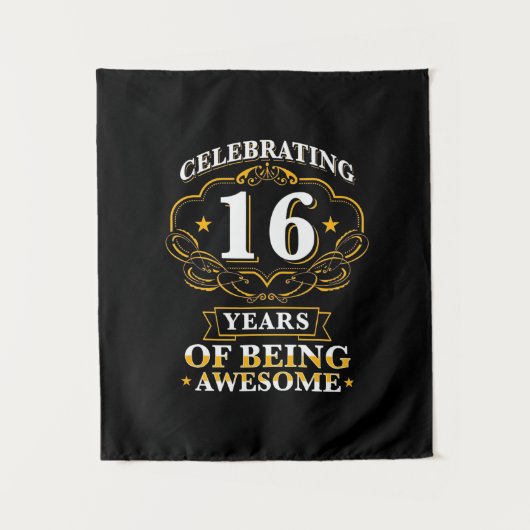 Tenture Célébration de 16 ans d'être génial (Devant)