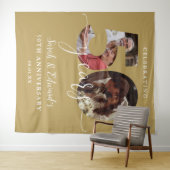 Tenture Célébration de 50 ans de mariage 2 photos Toile de (En situation (horizontale))