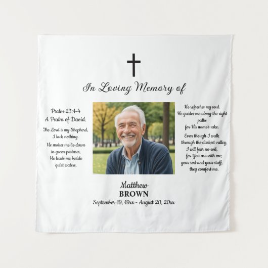 Tenture Célébration De La Vie 1 Photo Verset Biblique (Devant)