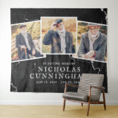 Tenture Célébration de la vie en marbre noir pierre trois  (En situation (horizontale))