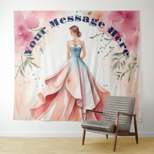 Tenture Célébration de Quinceanera à l'aquarelle