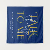 Tenture Célébration des trente ans Talk To Me Mur Navy (Devant (Horizontal))