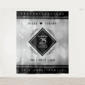 Tenture Célébration du 25e anniversaire de mariage Argent  (Devant)