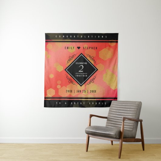 Tenture Célébration élégante du 2e anniversaire de mariage (En situation)