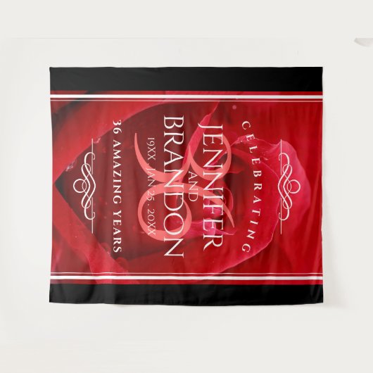 Tenture Célébration élégante du 36e anniversaire de mariag (Devant (Horizontal))