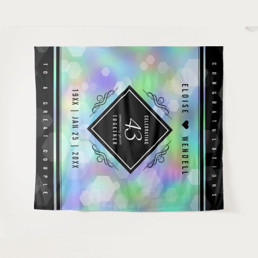 Tenture Célébration élégante du 43e anniversaire de mariag (Devant (Horizontal))