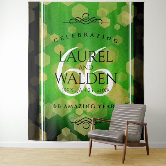 Tenture Célébration élégante du 66e anniversaire de mariag (En situation)