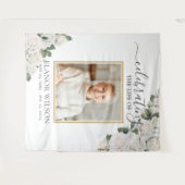 Tenture Célébration florale de roses blanches de la vie Ph (Devant (Horizontal))