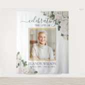 Tenture Célébration florale de roses blanches de la vie Ph (Devant)