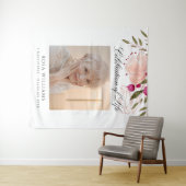 Tenture Célébration rose florale de la vie funéraire  (En situation (horizontale))