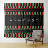 Tenture Célébration rouge, noir et vert de Kwanzaa (En situation (horizontale))