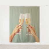 Tenture Célébration Toast au Champagne (Devant)
