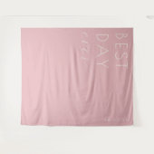 Tenture Célébration Typographique Rose Joyeuse (Devant (Horizontal))
