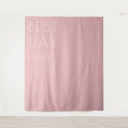 Tenture Célébration Typographique Rose Joyeuse (Devant)