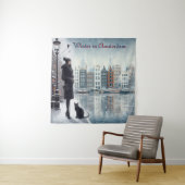 Tenture Célébrations d'hiver dans la neige, avec Kittens (En situation)