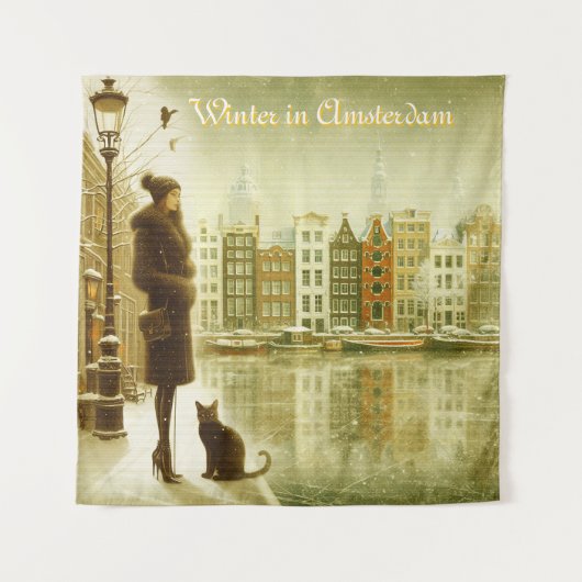 Tenture Célébrations d'hiver dans la neige, avec Kittens (Devant)