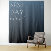 Tenture Celebratory Blue Typographic Gradient (En situation)