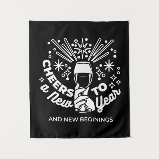 Tenture Célébrer les nouveaux débuts Vin Verre Illustratio (Devant)