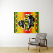 Tenture Célébrons l'histoire des Noirs avec la carte de l' (En situation (horizontale))