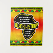 Tenture Célébrons l'histoire des Noirs avec la carte de l' (Devant)