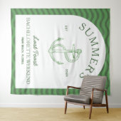 Tenture Célibataire Tropical Vert Rétro Moderne de Bord de (En situation (horizontale))