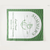 Tenture Célibataire Tropical Vert Rétro Moderne de Bord de (Devant (Horizontal))