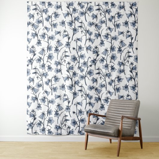 Tenture Cellules bleues, Cloches, Bellflowers (En situation)