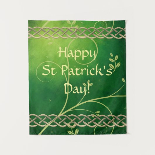 Tenture Céltic Green Knots & Feuilles (Devant)